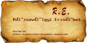 Rózsavölgyi Erzsébet névjegykártya